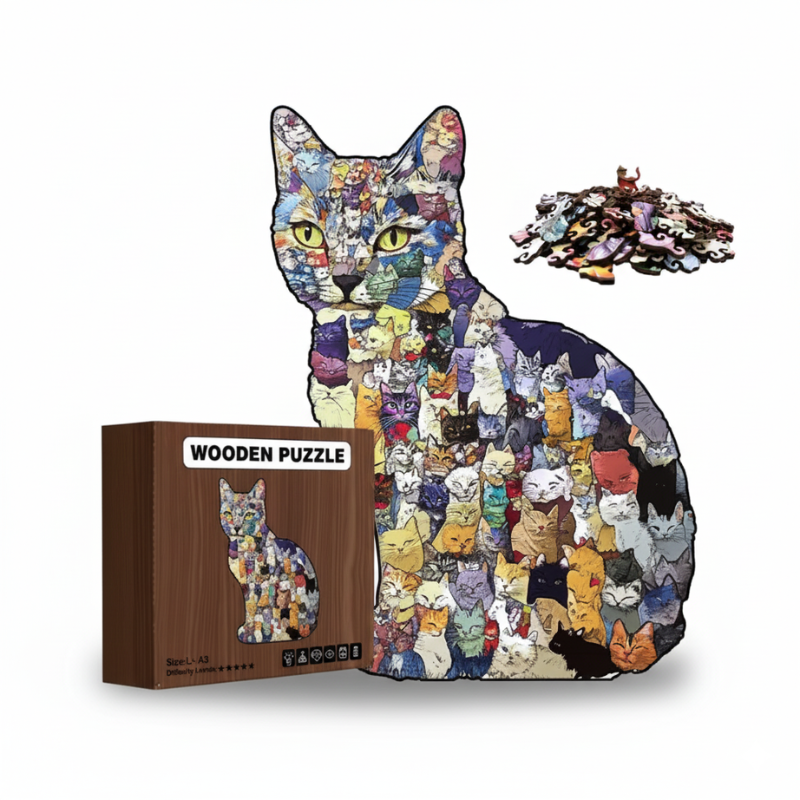 Katten - Houten legpuzzel In de opruiming – Craft Hub NL Katten - Houten legpuzzel In de opruiming – Craft Hub NL