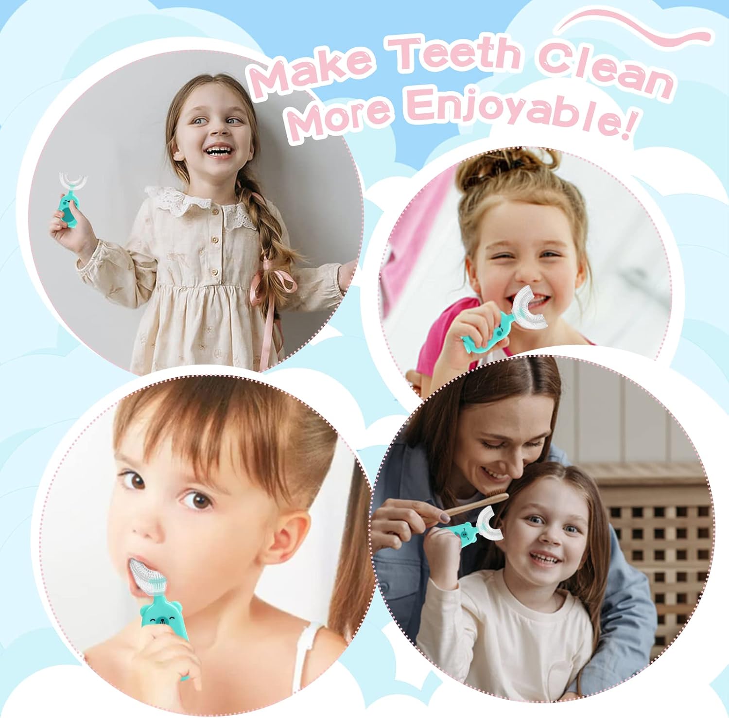 MiloBrush™ U-vormige Kinder Tandenborstel (3Pack) – Diervorm (2-12 jaar)