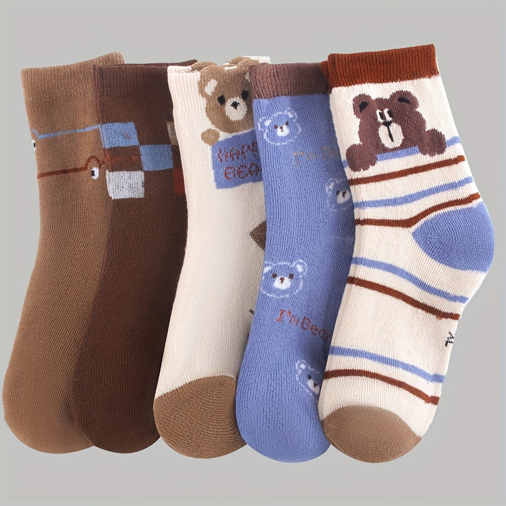 BearWarm™ – 4-Pack Jongens Winter Sokken Set – Dikke Gebreide Sokken