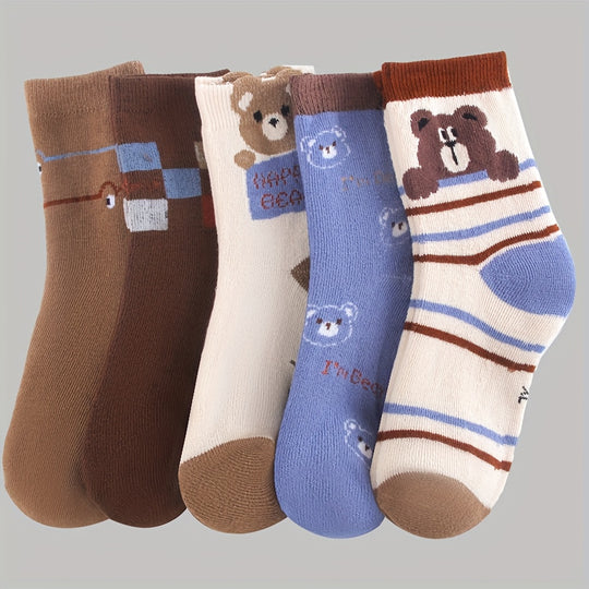 BearWarm™ – 4-Pack Jongens Winter Sokken Set – Dikke Gebreide Sokken