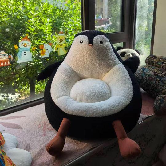 PinguCuddle™ Kinder Pinguïn Sofa – Zachte Pluche Zitstoel voor Peuters (2 jaar+)