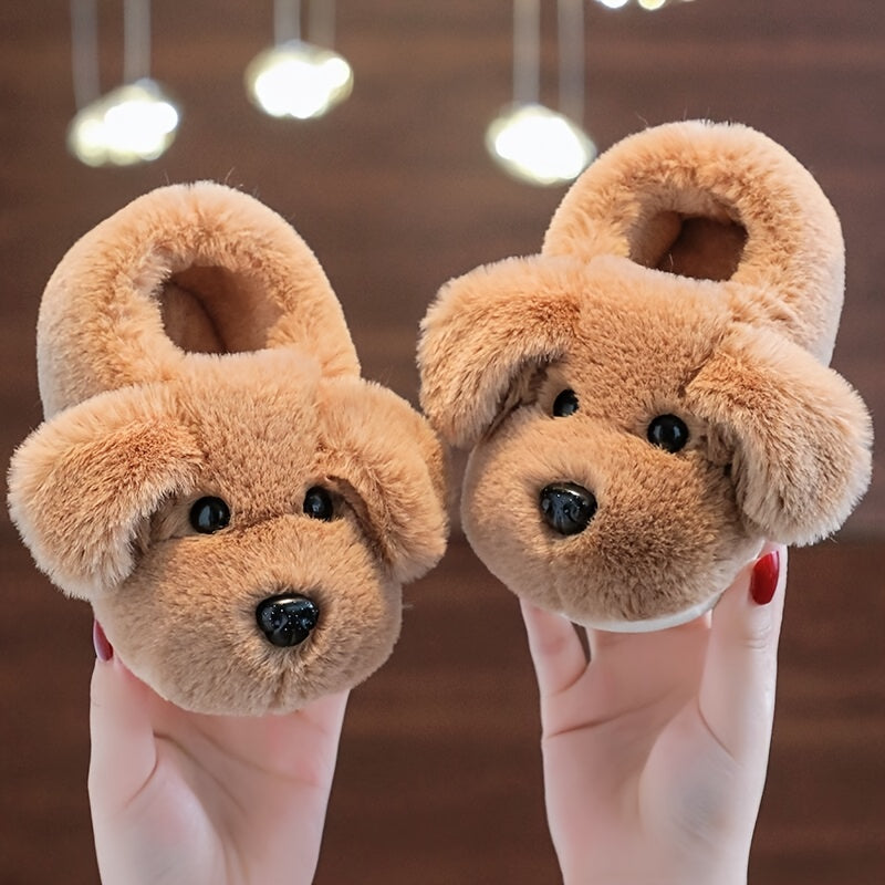 PuppyPaws – Warme Fleece Schattige Hondenpantoffels voor Kinderen