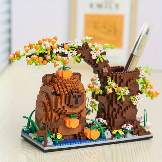 CapyHolder™ – 1800-delige Capybara Penhouder Bouwset – DIY Desk Decoratie