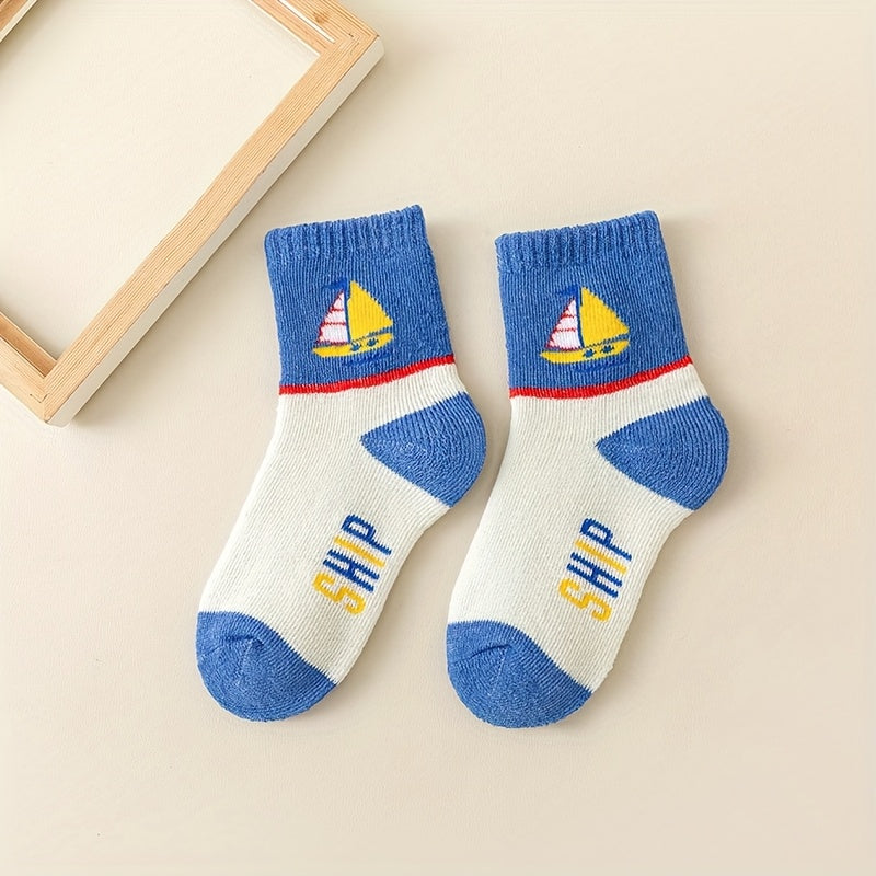 SailCrew™ – 5-Pack Kindersokken – Dikke Winter Sokken
