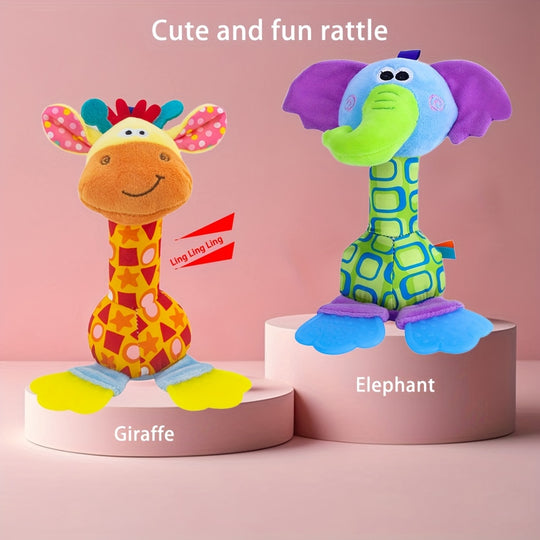RattlePals™ – Baby Pluche Rammelaar – Zachte Handbellen Speelgoed