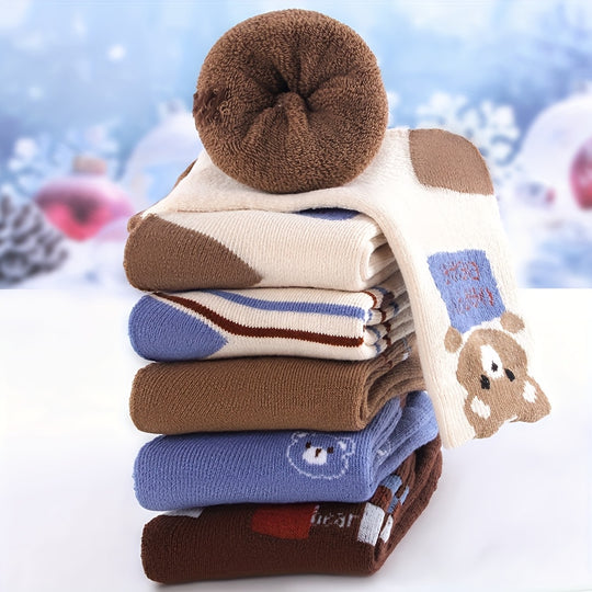 BearWarm™ – 4-Pack Jongens Winter Sokken Set – Dikke Gebreide Sokken