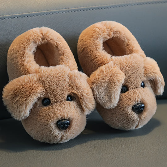 PuppyPaws – Warme Fleece Schattige Hondenpantoffels voor Kinderen