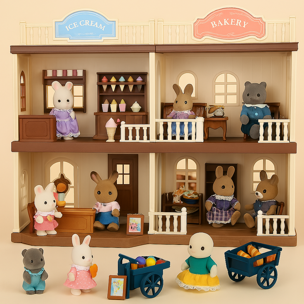 TinyVilla™ – 1:12 Poppenhuis Meubelpakket – Keuken & Dinette