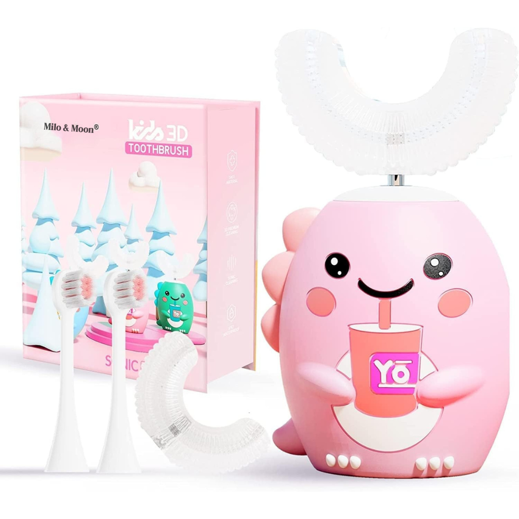 MiloBrush™ Dino Edition Set  – Elektrische U-vormige Kindertandenborstel package (2-12 jaar)