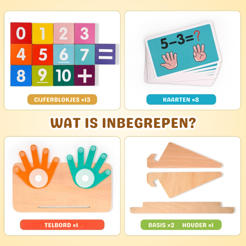 Count & Match™ Educatief Telspel – 13-delige Cijfer Set