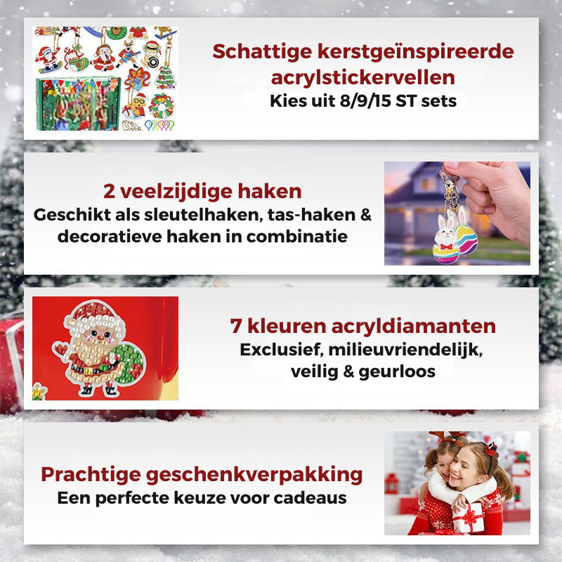 HolidayCharm™ – Kersteditie DIY Diamond Painting Sleutelhanger Set