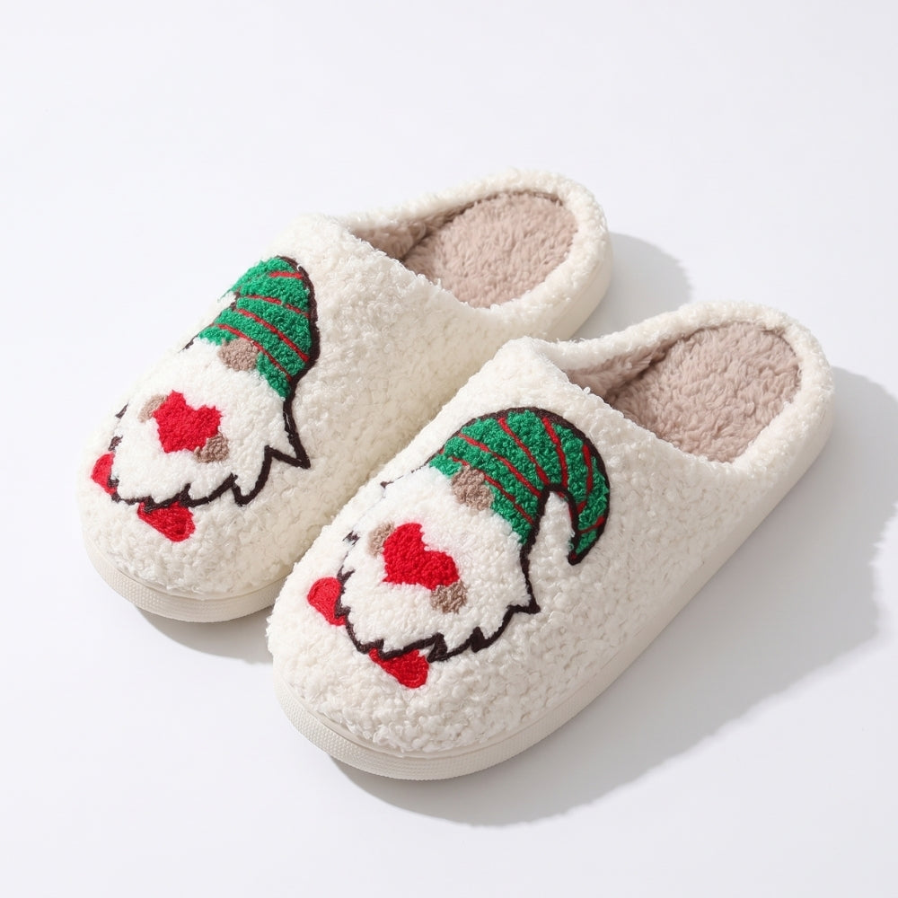 FeestStep – Pluizige Pantoffels met Kerstmotieven