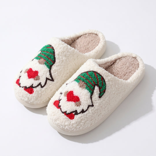 FeestStep – Pluizige Pantoffels met Kerstmotieven