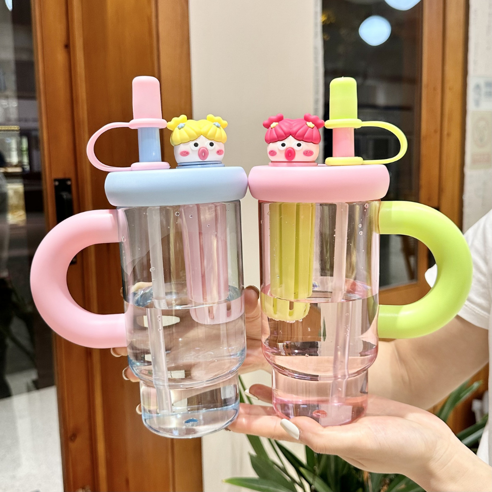 CuteSip – Grote Drinkbeker met Rietje & Infuser (900 ml)