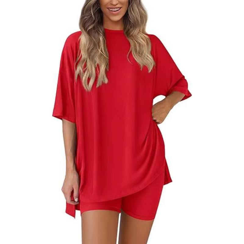 SummerEase™ – 2-delige Dames Set – Luchtige T-shirt & Stretch Shorts