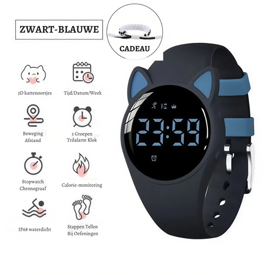 TimeBuddy™ – Schattig Unisex Sporthorloge – Waterdichte Digitale Fitness Tracker