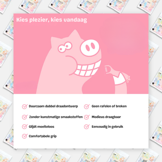 FunFloss™ – Kindertandflossers met Dierenprints