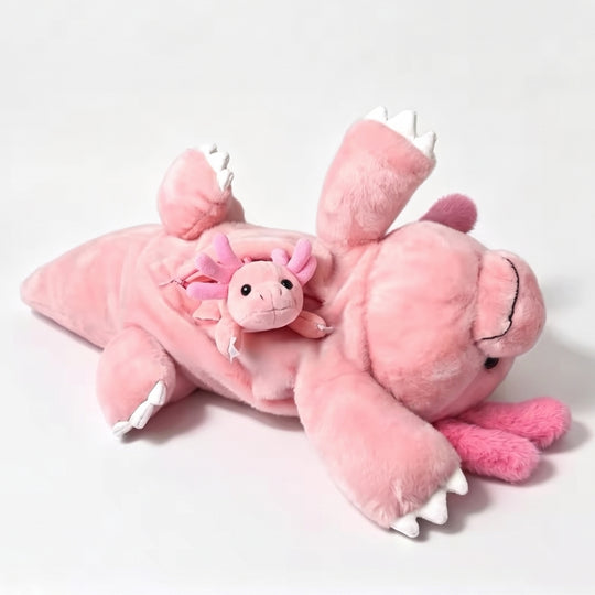 AquaFamily – Axolotl Knuffel met Kleintje