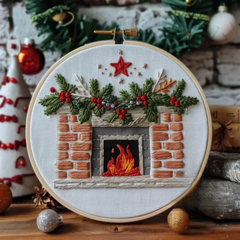 FestiveStitch™ – DIY Kerstborduurset voor Beginners met Winterse Sneeuwscènes
