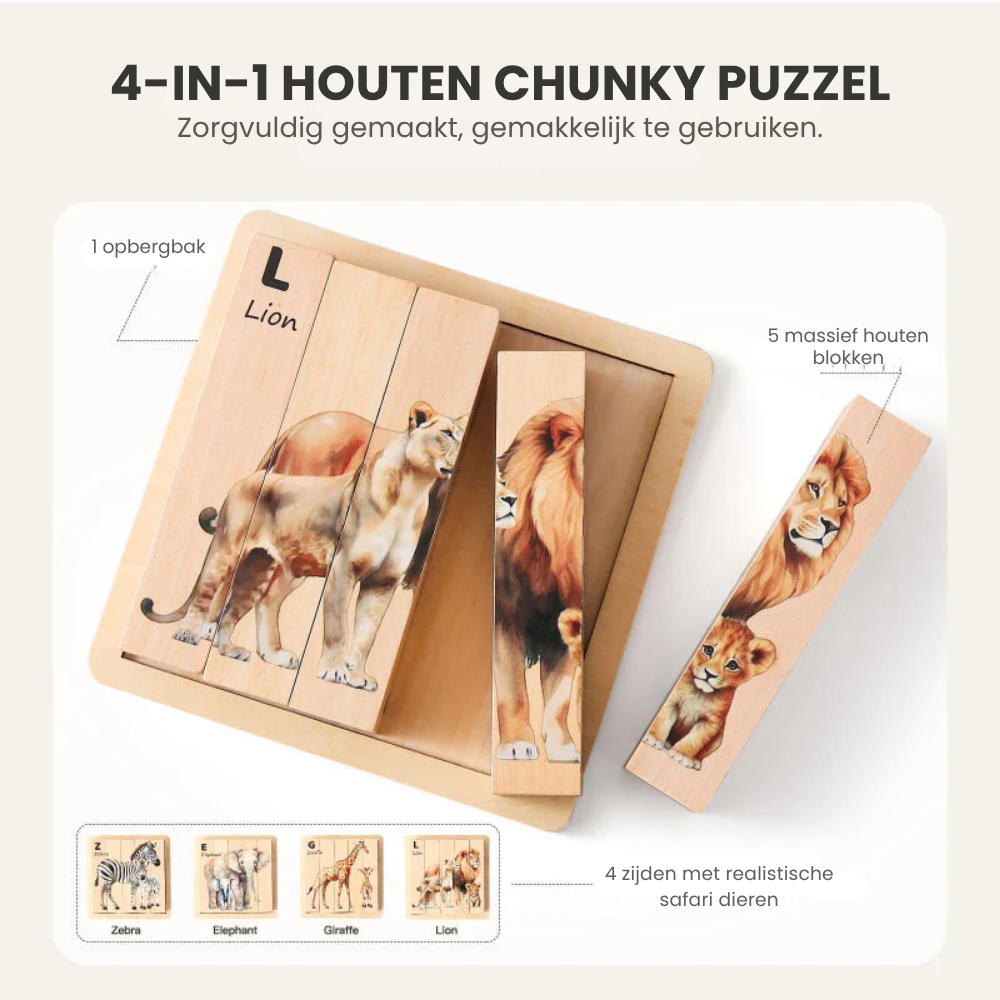 AnimalStack – Houten Dieren Blokken Puzzel