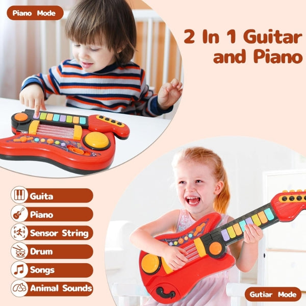 MiloTunes™ – Interactieve Gitaar & Piano – Muzikaal Speelplezier voor Peuters