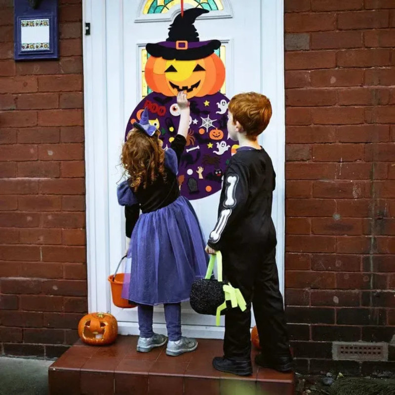 PumpkinPlay™ – DIY Halloween Pompoen Knutselset – Educatief Peuterspeelgoed in Vilt