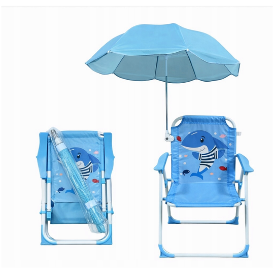 SunnySeat – Opvouwbare Kinder Strandstoel met Parasol
