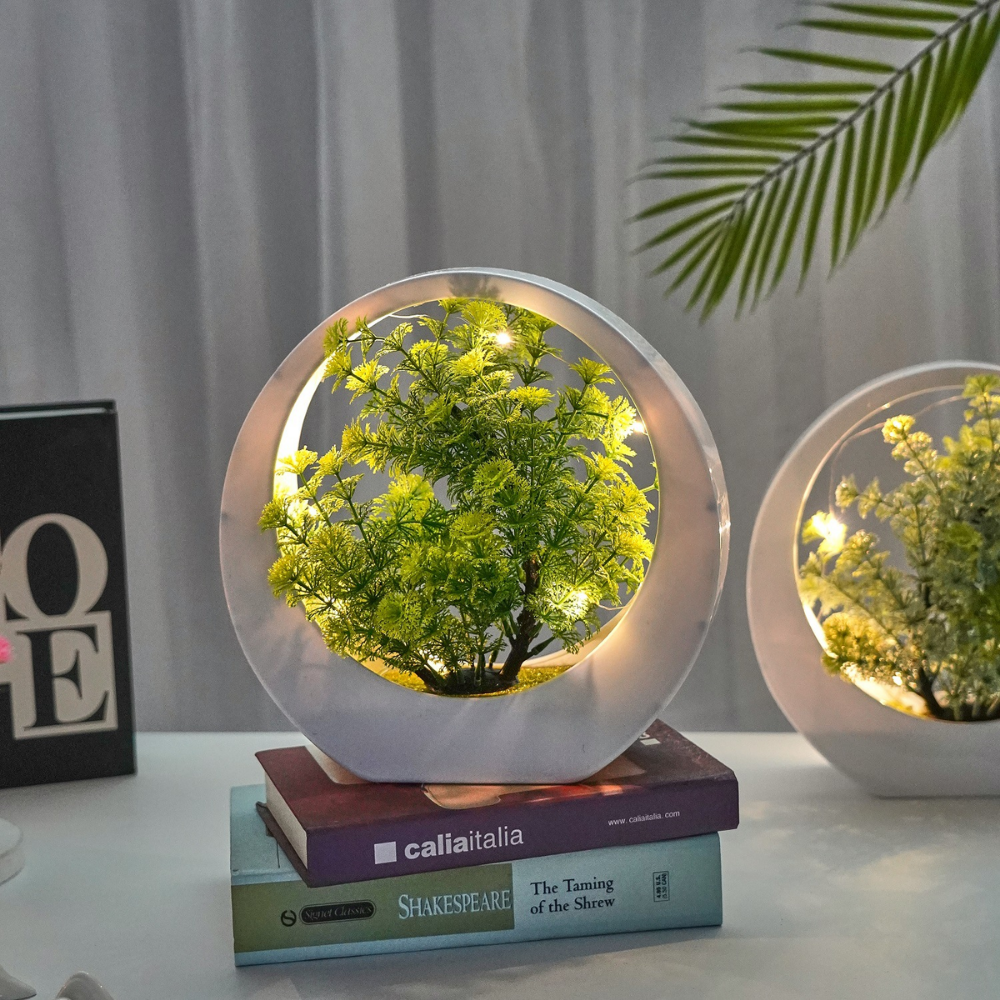 NatureGlow – LED Tafellamp met Kunstplant