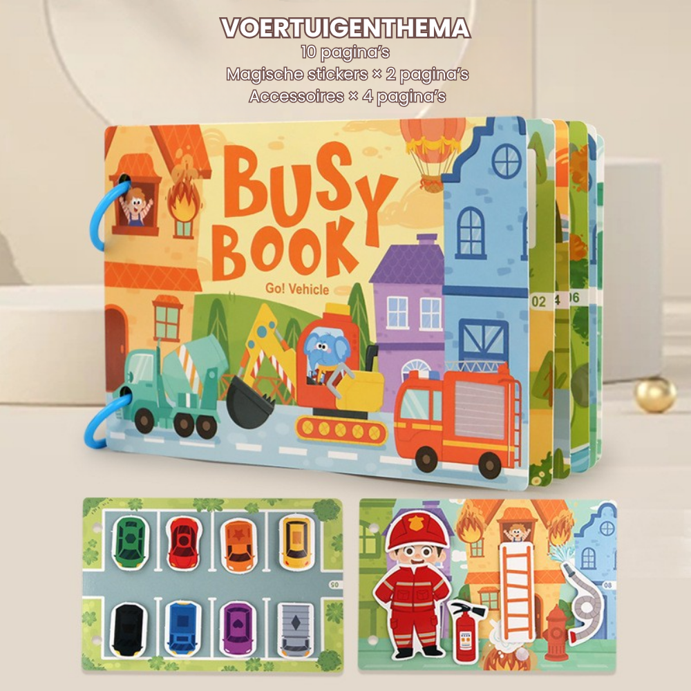 QuietLearn – Montessori Busy Book met Herbruikbare Stickers