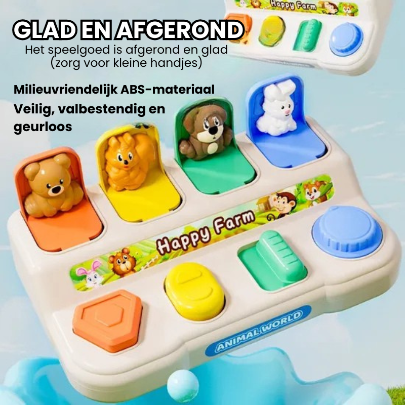 HappyAnimal – Pop-up Activiteitenbord & Muziektelefoon