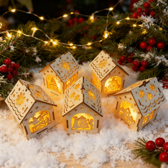 VillageCraft™ – 5-delige 3D Miniatuur Kerstdorp Bouwset