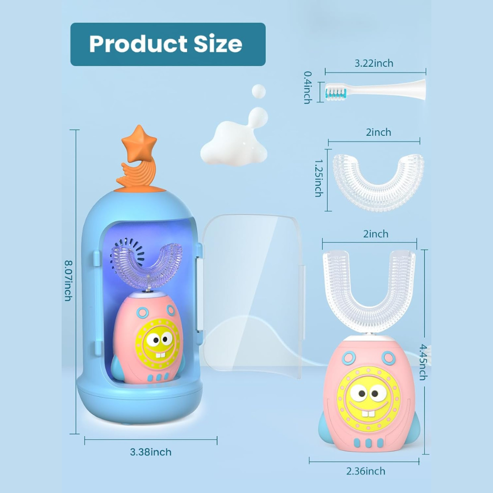 Milo & Moon 360° U-Vormige Elektrische Kindertandenborstel – Complete set