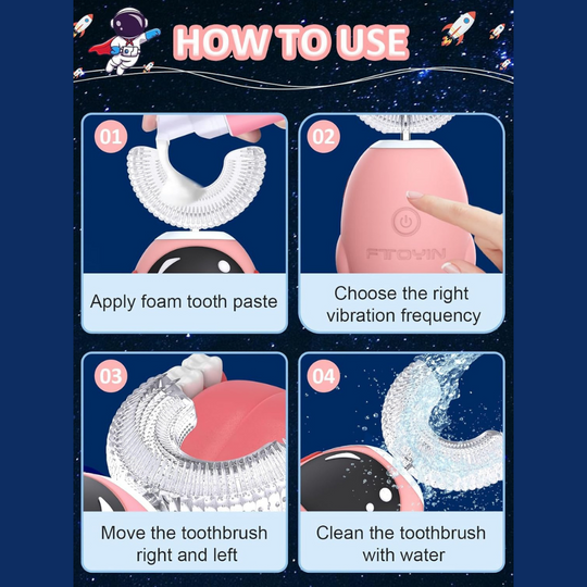 Milo & Moon 360° U-Vormige Elektrische Kindertandenborstel – Complete set