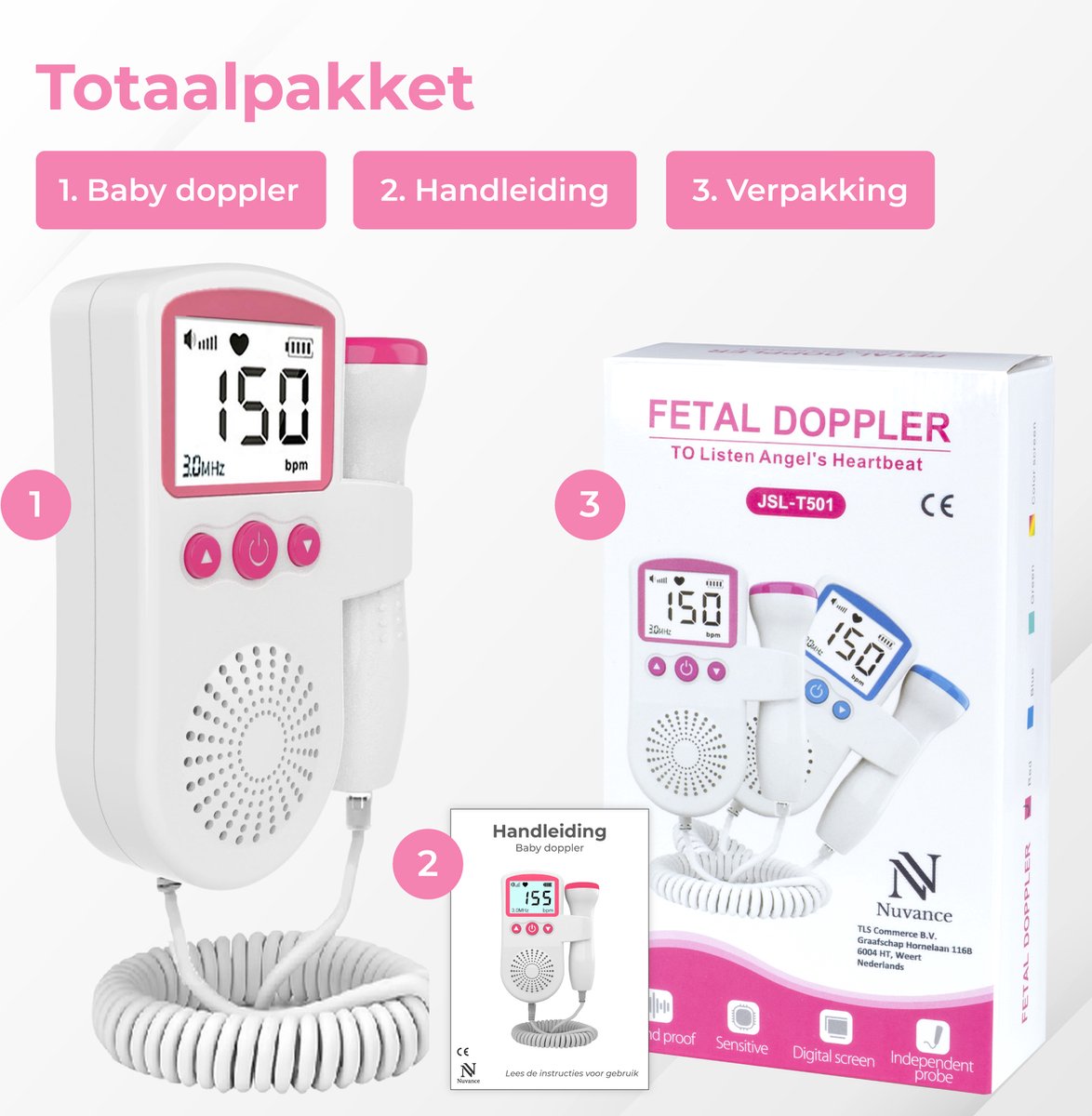 HeartLink™ Zwangerschapsdoppler - Luister Naar het Hartje van je Baby