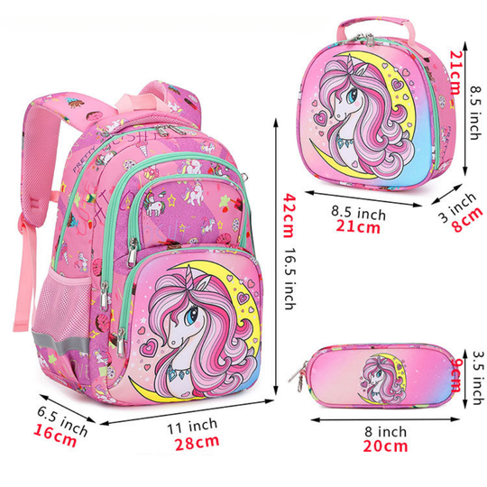 DreamUnicorn – 3-delige Schooltas Set voor Meisjes