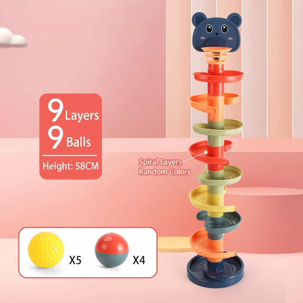 SpinTower – Stapelbare Ballenbaan voor Kinderen