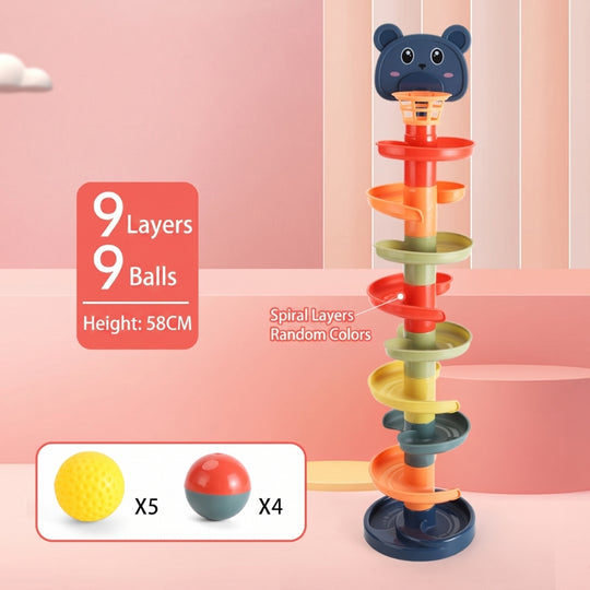 SpinTower – Stapelbare Ballenbaan voor Kinderen