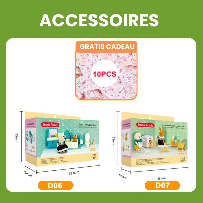 TinyVilla™ – 1:12 Poppenhuis Meubelpakket – Keuken & Dinette