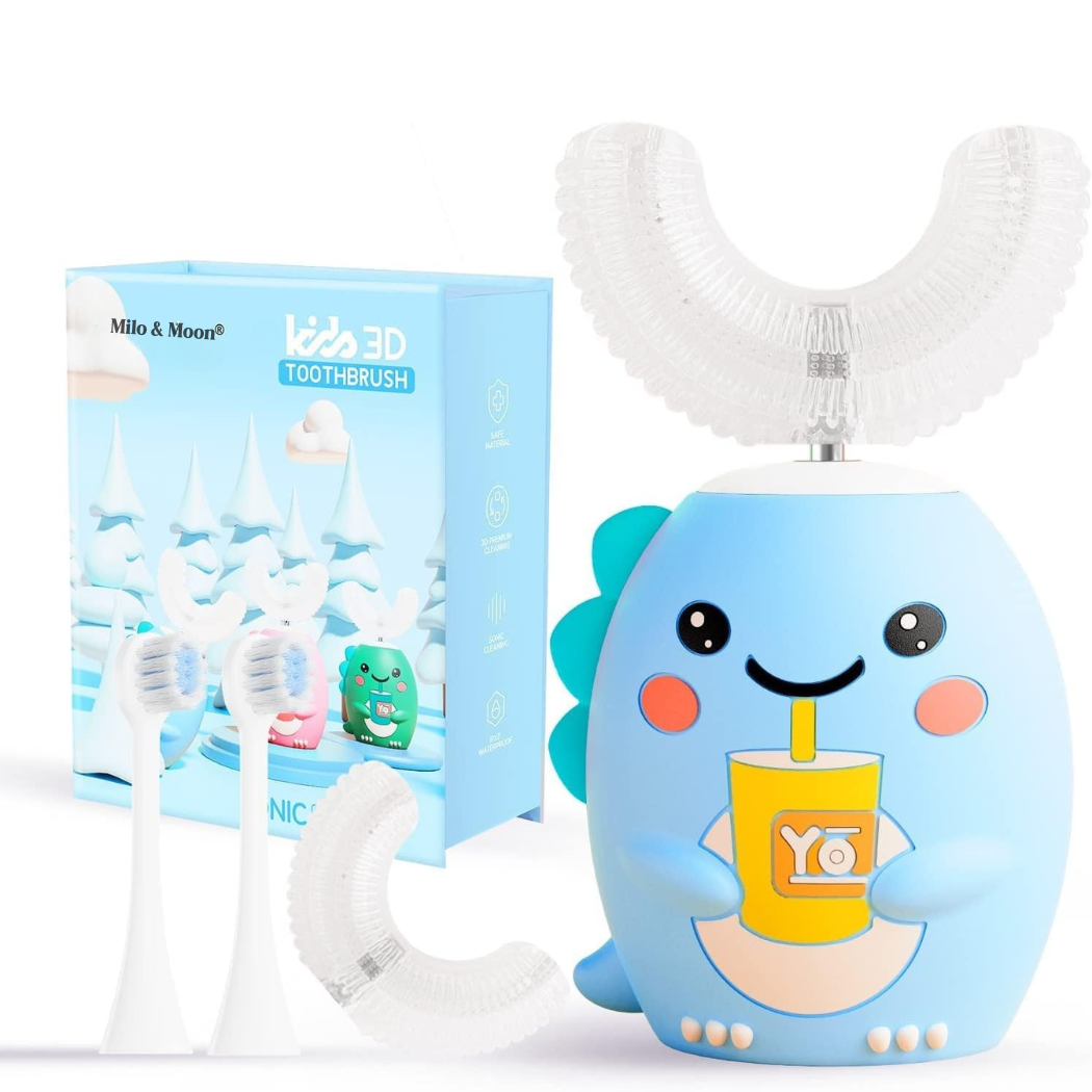 MiloBrush™ Dino Edition Set  – Elektrische U-vormige Kindertandenborstel package (2-12 jaar)