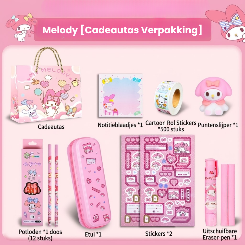 CuteStudy – Schoolspullen Cadeauset met Koffer
