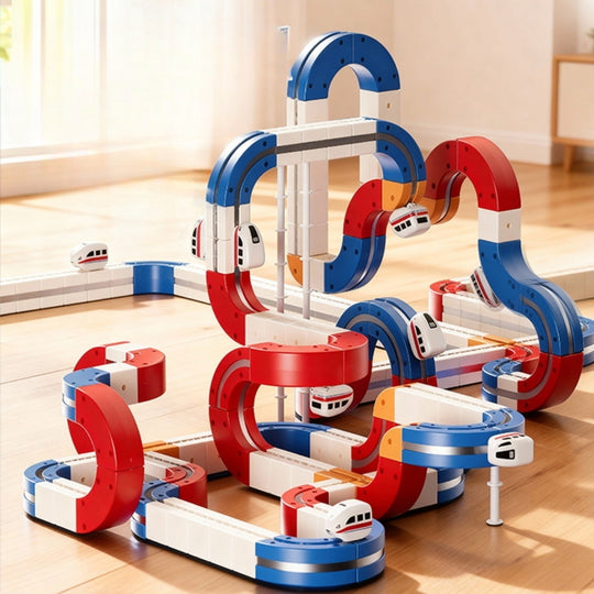 <font dir="auto" style="vertical-align: inherit;"><font dir="auto" style="vertical-align: inherit;">Jouet magnétique pour enfants, double voie électrique, assemblage de train cube magique, pour garçons, bricolage</font></font>