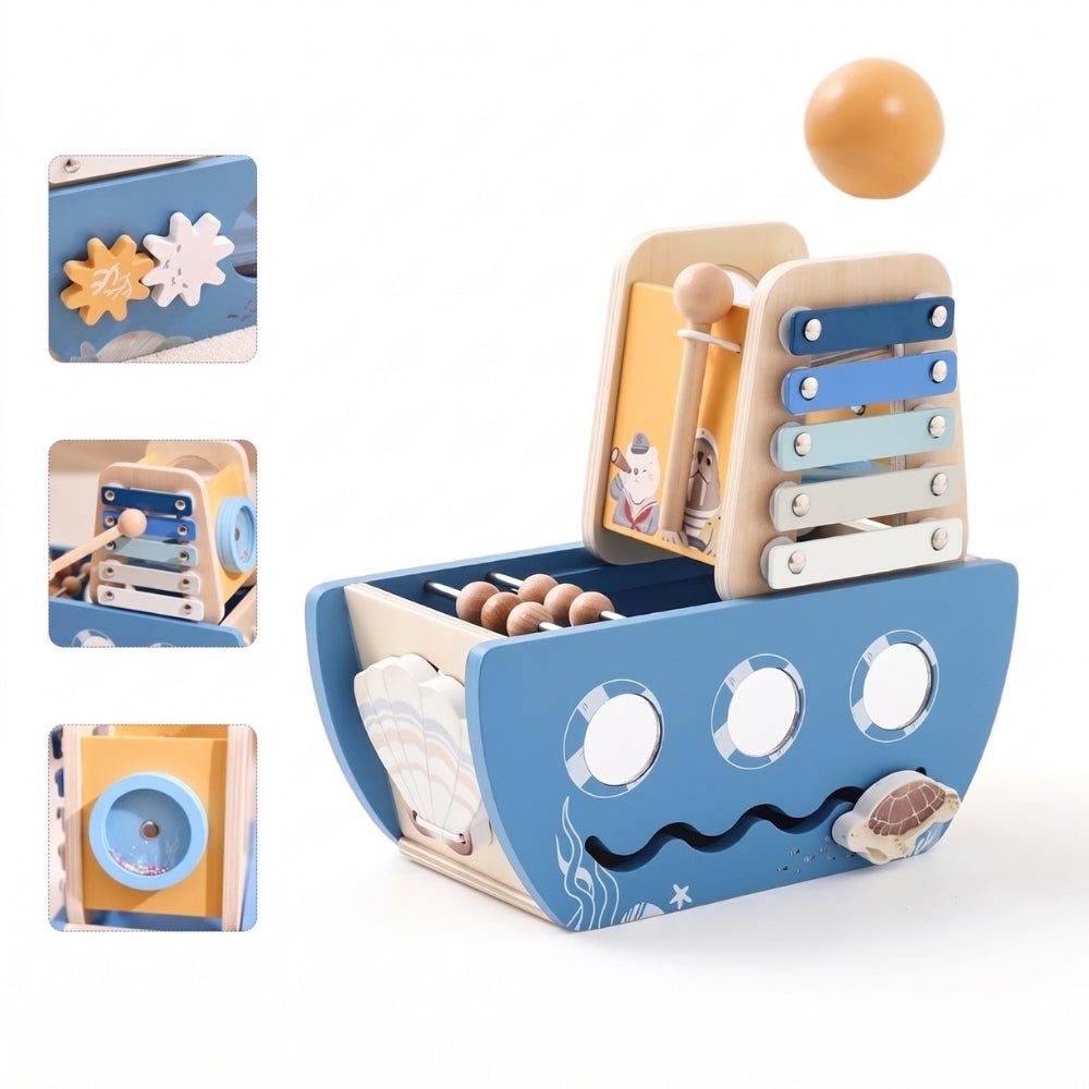 PiratePlay – Houten Piratenschip 5-in-1 Speelset