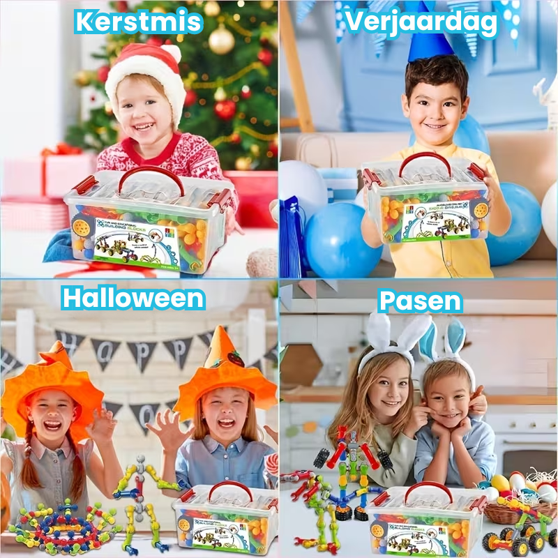 BuildoMax™ – 132 stuks Educatief STEM Bouwspeelgoed