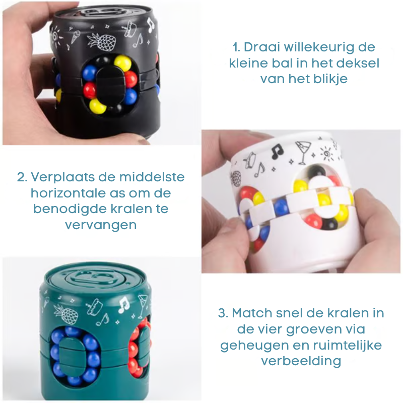 SpinCube™ – Cube en Fidget Spinner Set van 3 Stuks voor Kinderen en Volwassenen