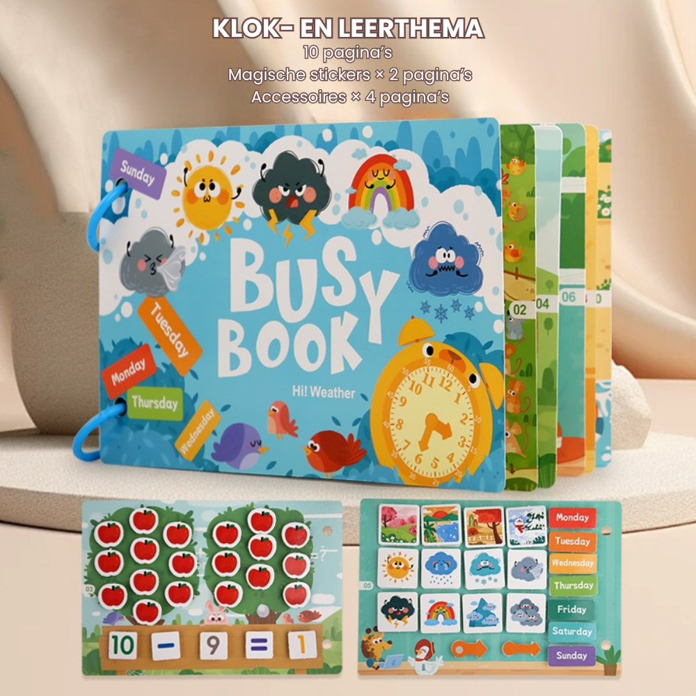 QuietLearn – Montessori Busy Book met Herbruikbare Stickers