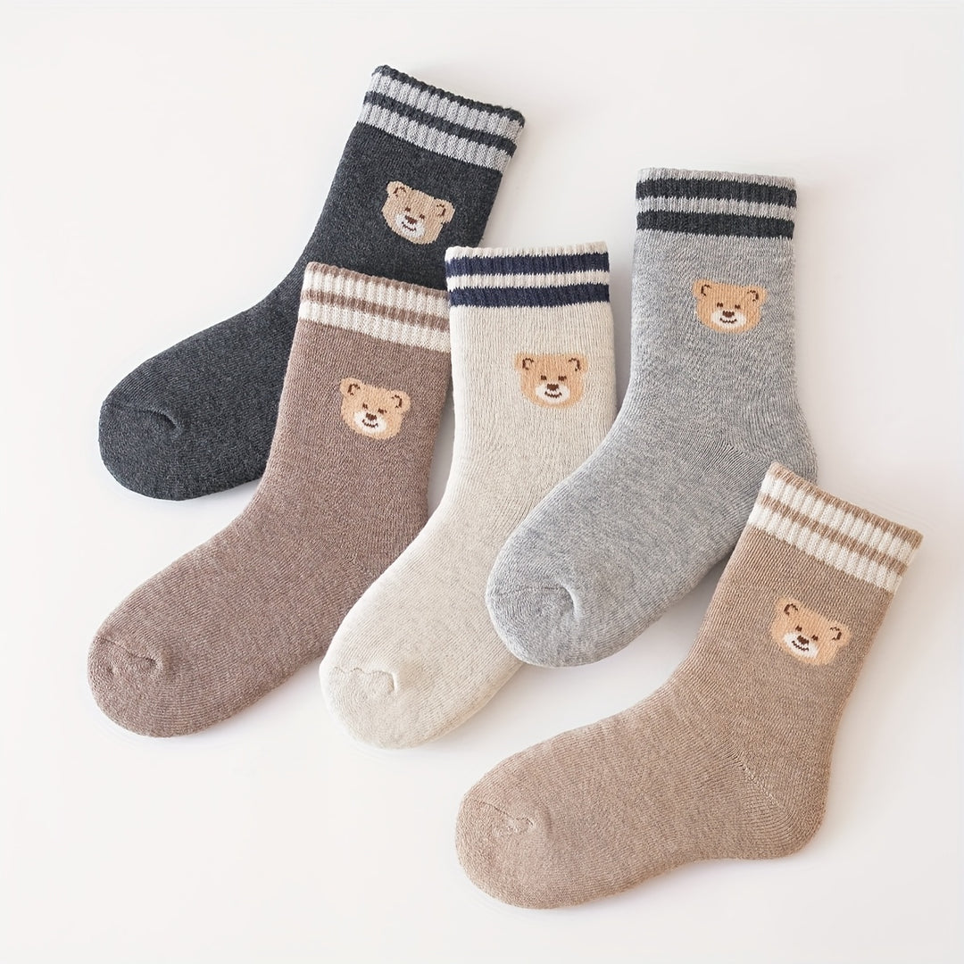 BearCrew™ – 5-Pack Jongens Sokken – Dikke Winter Crew Sokken