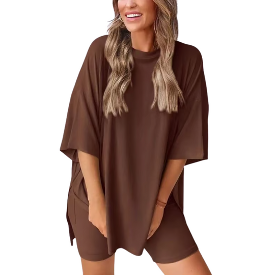 SummerEase™ – 2-delige Dames Set – Luchtige T-shirt & Stretch Shorts