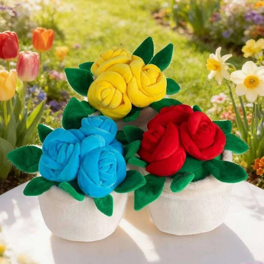 RoseBuddy – Pluche Roos in Glimlachende Bloempot
