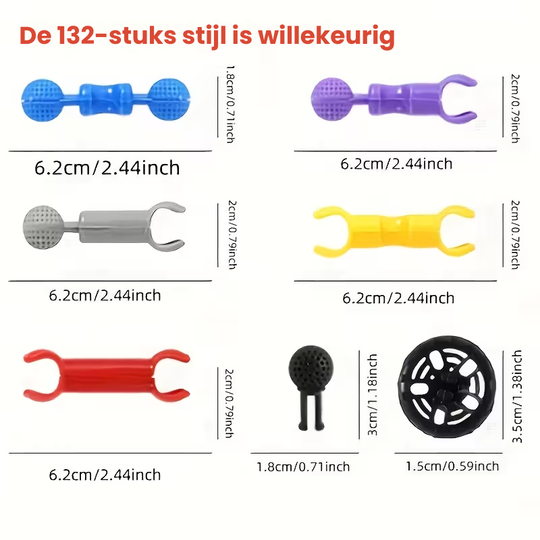 BuildoMax™ – 132 stuks Educatief STEM Bouwspeelgoed