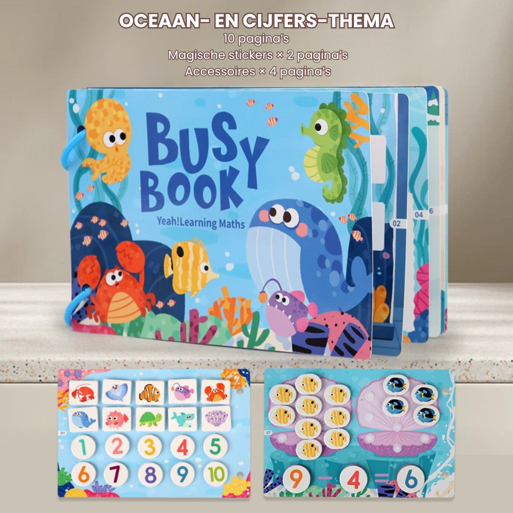 QuietLearn – Montessori Busy Book met Herbruikbare Stickers